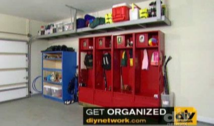 DIY Network: Use Stadium Lockers in Garage Remodel to Create Organized Space