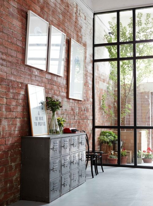 Industrial Cabinet Pops Against Brick Wall